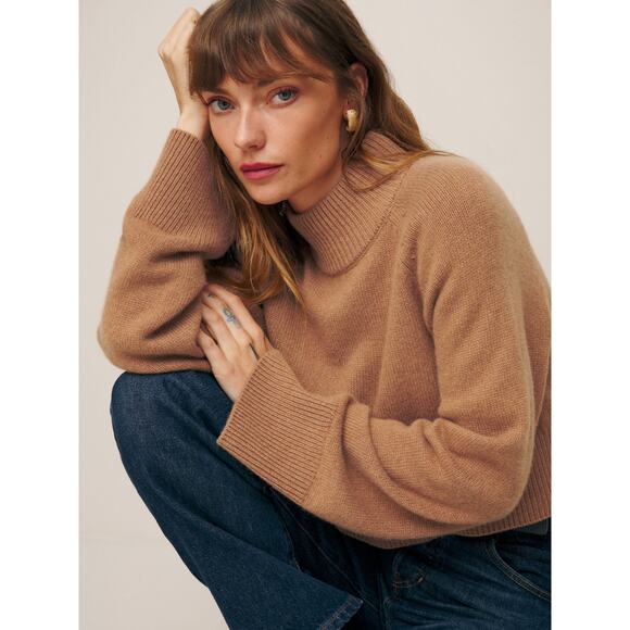 Reformation Garrett Cashmere Cropped Turtleneck - XS - Picture 1 of 7